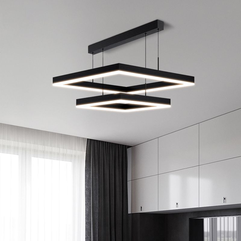 Square Pendant Light Fixture Modern Minimalist Style Acrylic Pendant Light