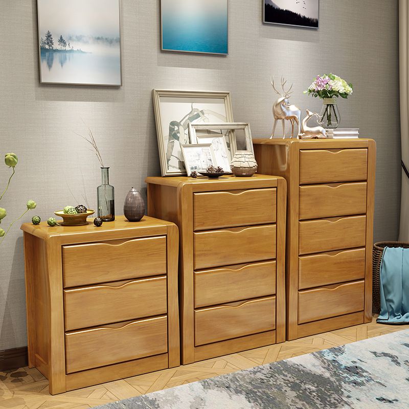 Modern Wood Cabinet Grooves Rectangle Side Cabinet with Drawer
