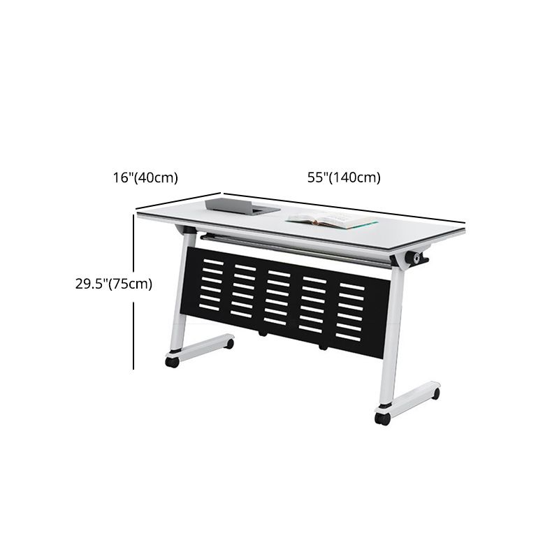 Modern Manufactured Wood Office Desk Rectangle Desk with Wheels