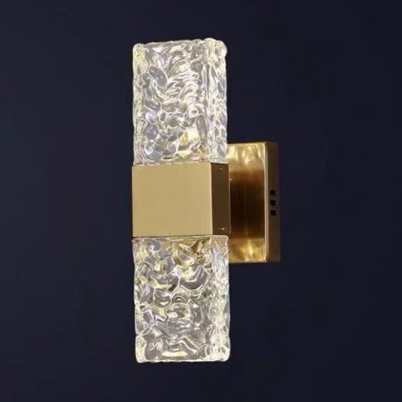 Crystal Shade Wall Light Sconce Modern Rectangle Shade Wall Lighting for Bedroom