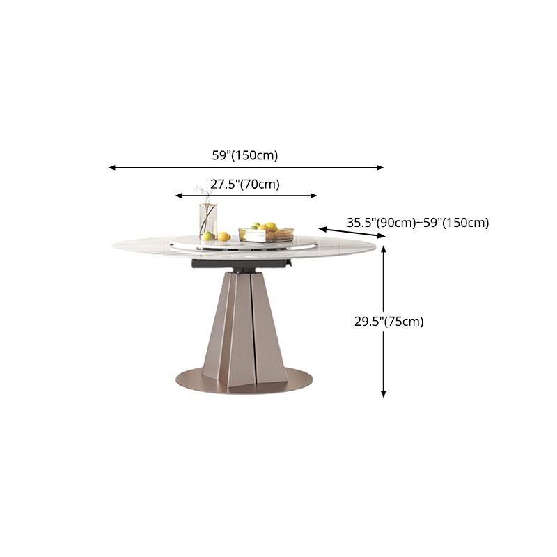Modern Style 1/3/4/5/7/9 Pieces Dining Sintered Stone Dining Table Set with Metal Legs