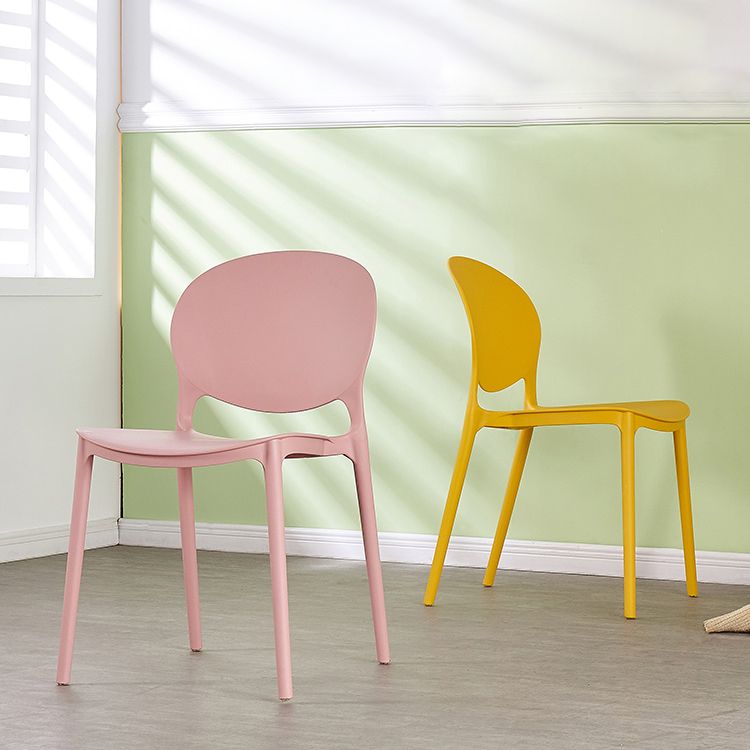 Modern Plastic Chair Kitchen Open Back Dining Side Furniture in Matte Finish