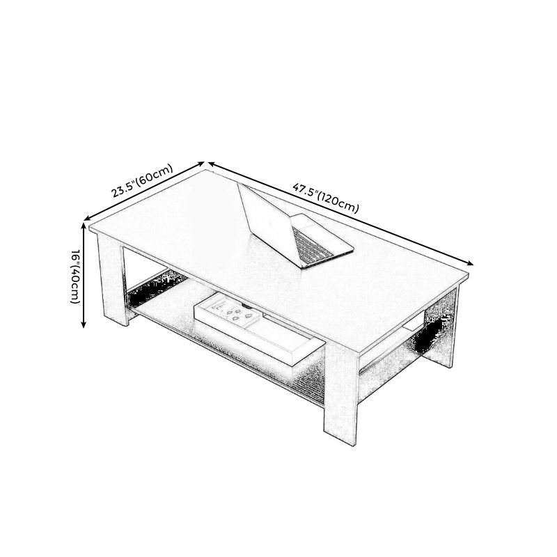 Modern Manufactured Wood Coffee Table with Storage Rectangular Cocktail Table