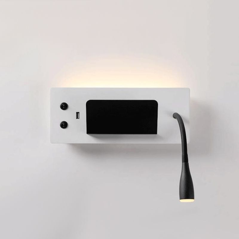 Moderner Stil Geometrischer Wandmontagelampe Metall 2 Lichter Lesen Wandlampe