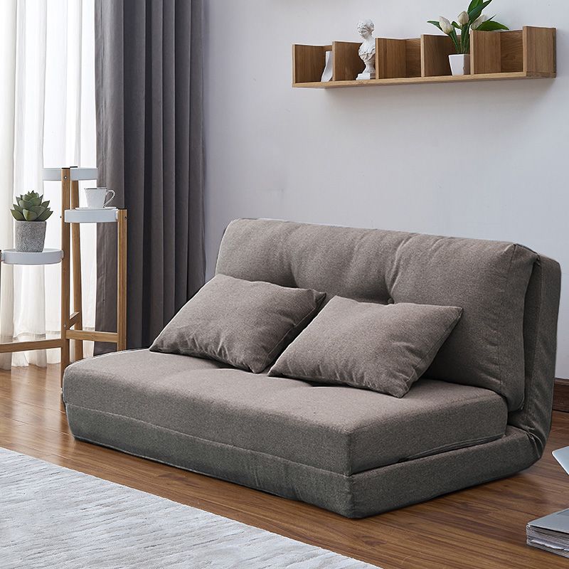 Contemporary Linen Armless Sofa Bed Standard Sofa Foldable Sofa for Living Room