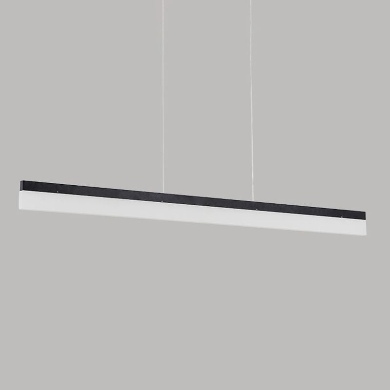 Black Aluminum Minimal Ceiling Lamp 1-Light LED Pendant Lighting Fixture for Office