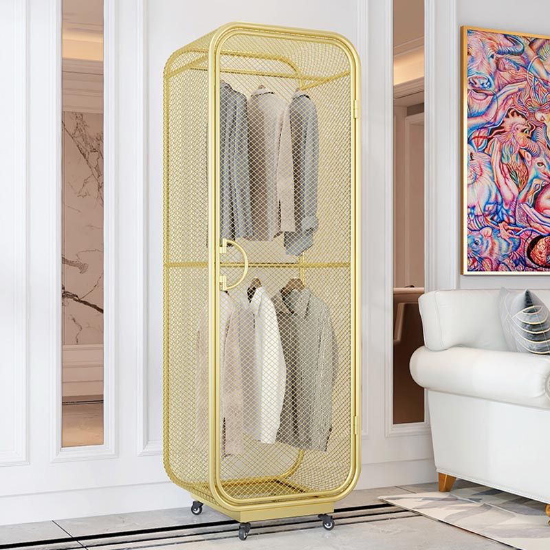 Metal Wardrobe Industrial Style Bedroom Rectangular Wardrobe Closet