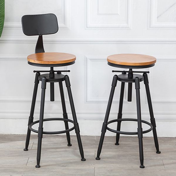 Modern Armless Rotatable Counter Stool Iron Cafe Bar Stool with Seat and Pedal