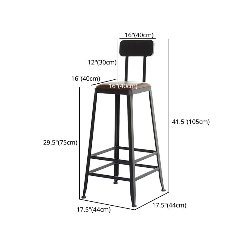29,53 "Industrie -Bar und Counterhocker Low Back Stool mit 4 schwarzen Beinen