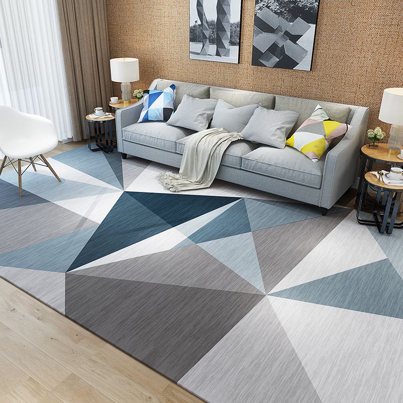 Multicolor Home Rug Modern 3D Print Geometric Rug Synthetics Washable Pet Friendly Anti-Slip Backing Area Rug