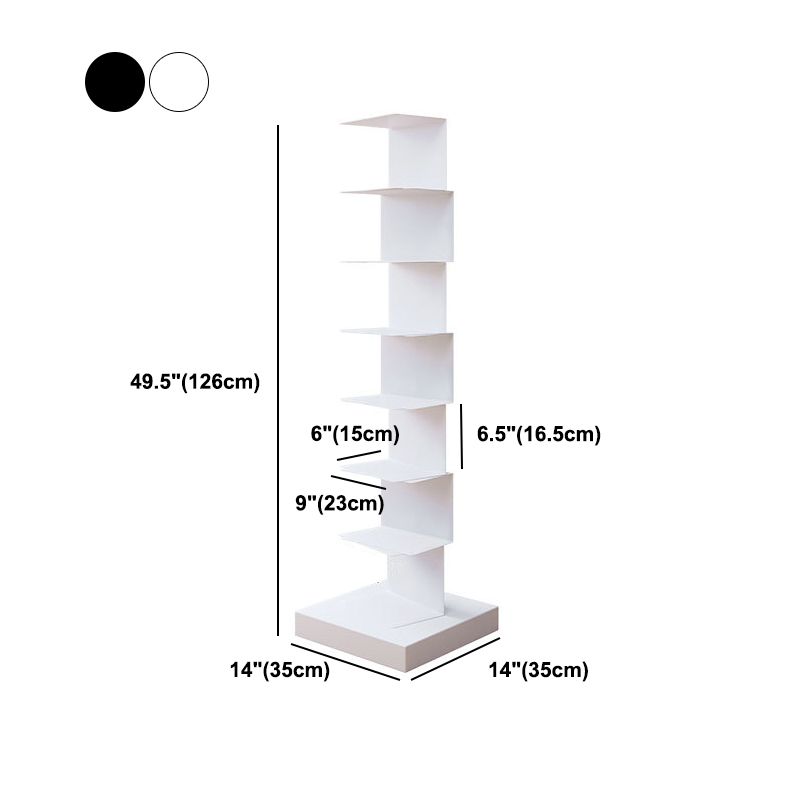 Contemporary Style Geometric Bookcase Vertical Closed Back Bookshelf