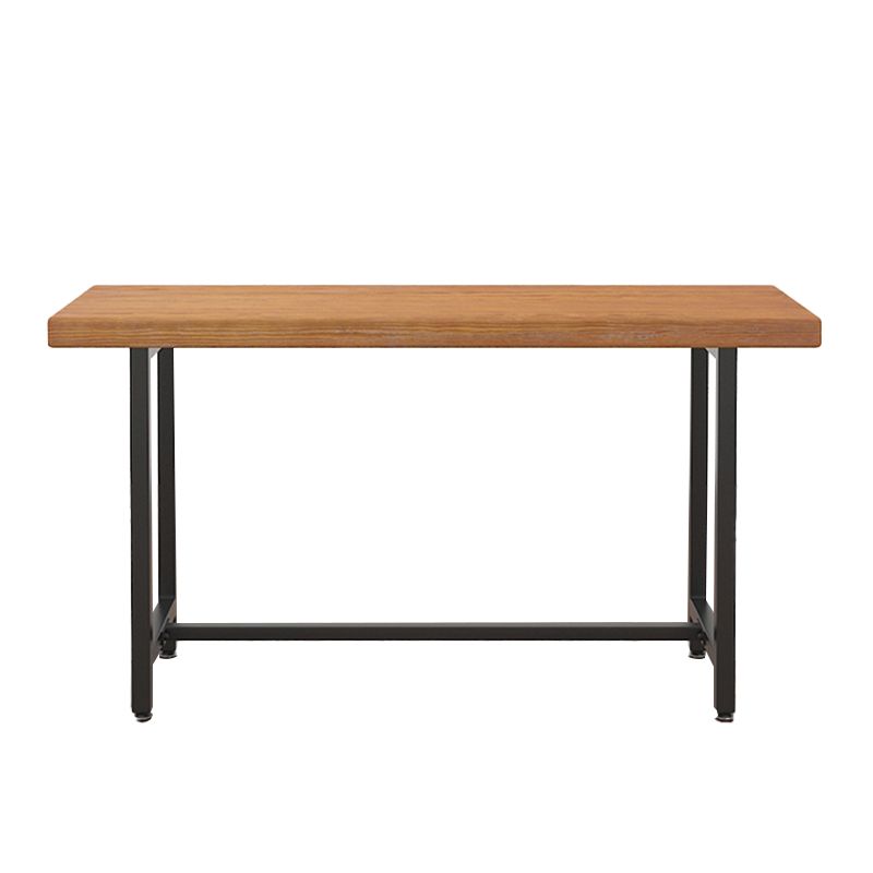 Industrial Rectangle Bar Table Set 1/6 Pieces Solid Wood Fixed Counter Table