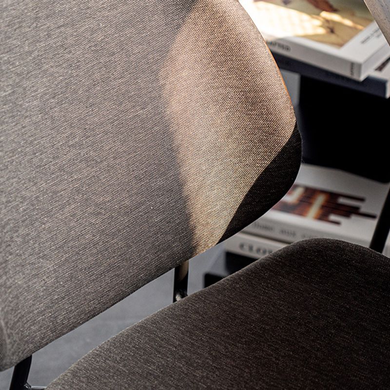 Minimalist Style Linen Fabric Dining Chair Open Back Dining Side Chair for Kitchen