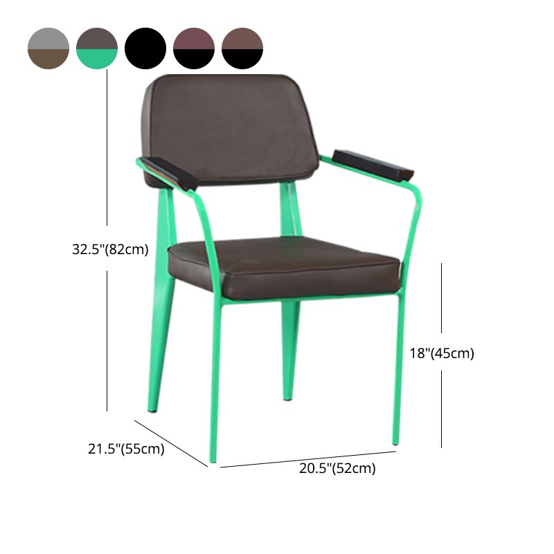 Metal Industrial Arm Chair Open Back Dining Kitchen Room Chair