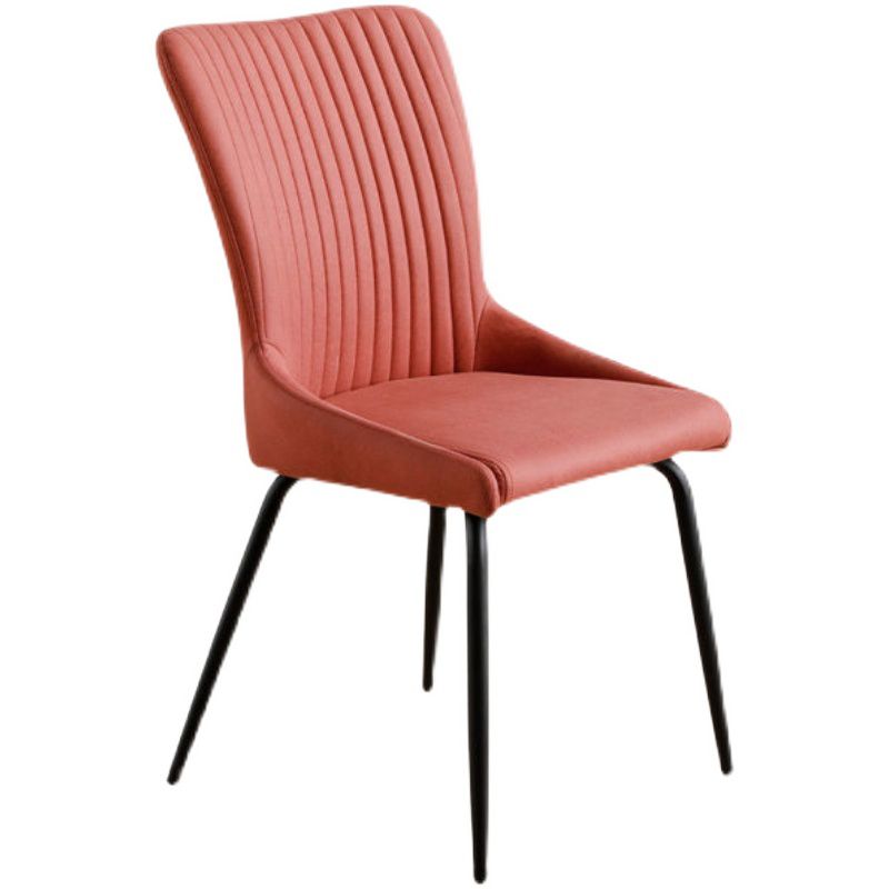 Leder-Skandinavischer Hotel-Beistellstuhl Parsons 18,5'' breiter Esszimmerstuhl mit schwarzen Beinen
