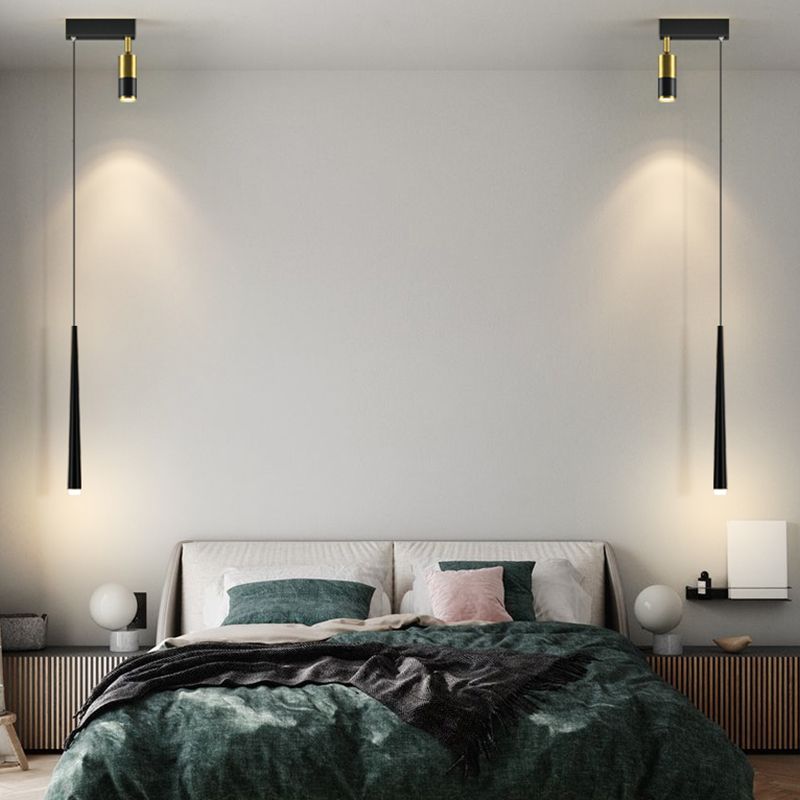 Modern Pendant Light Minimalist Metal Bedroom LED Hanging Light Fixture