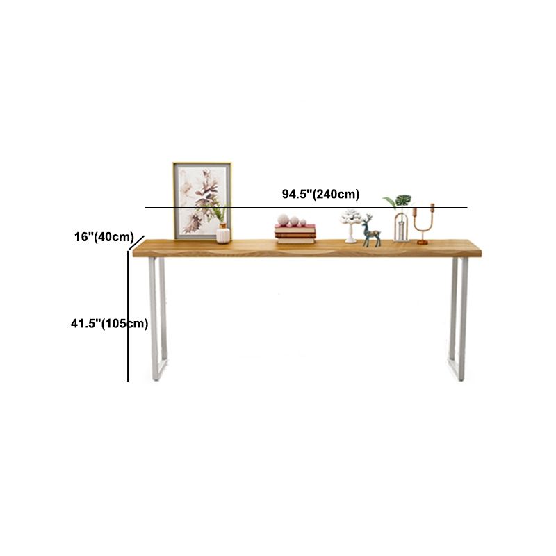 Modern Rectangle Solid Wood Bar Table Set 1/4 Pieces Counter Table with Backless Stools
