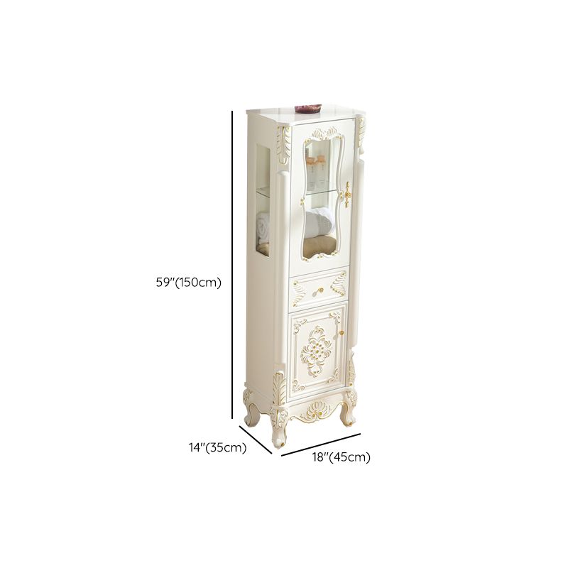 Modern Standard Accent Cabinet White Solid Wood Cabinet with Doors