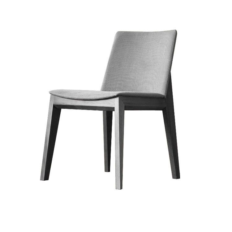 Scandinavische stijl linnen stof eetkamerstoel stoere stoelen met achterste rug (set van 4)