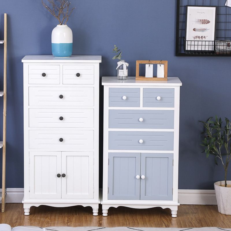 Vertical Nautical Solid Wood Storage Chest Bedroom Chest with Drawers