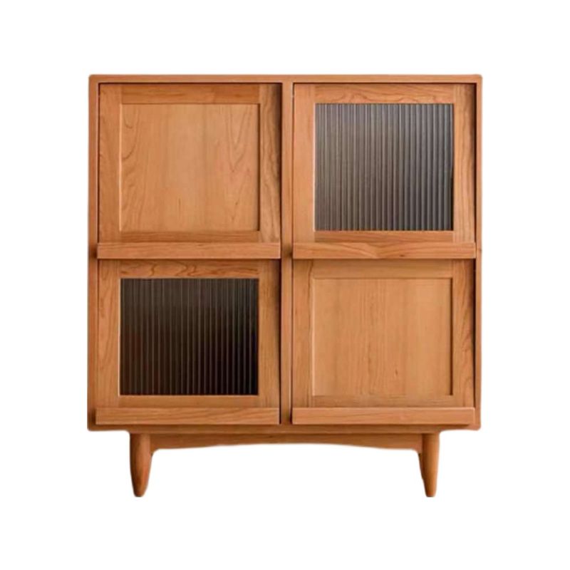 4 Doors 33"L Server Simple Style Wood Frame Buffet Server for Dining Room