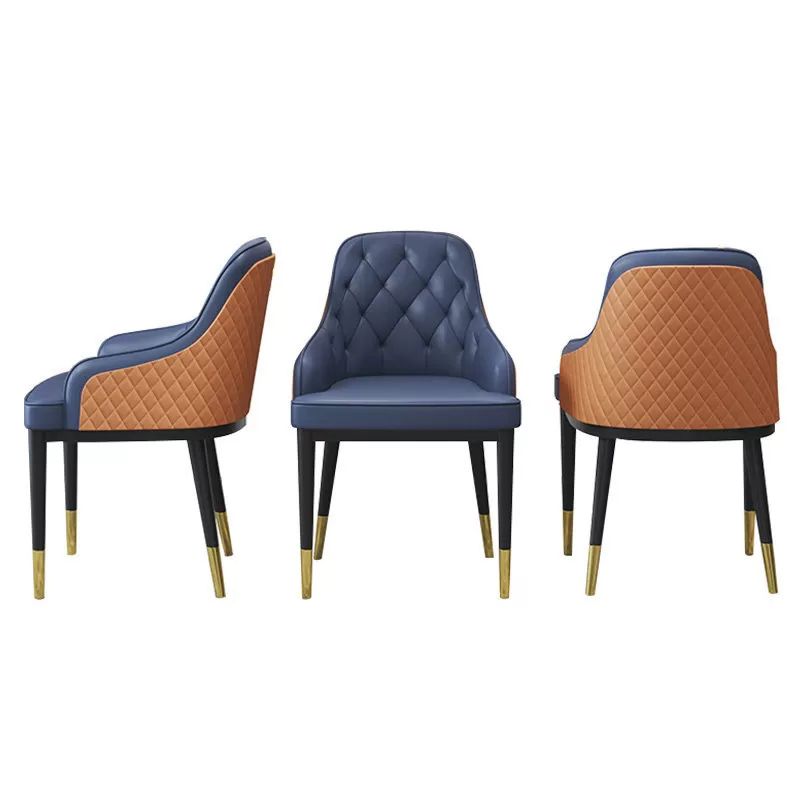 Glam Kitchen Dining Arm Chairs Faux Leather Kitchen Dining Chairs