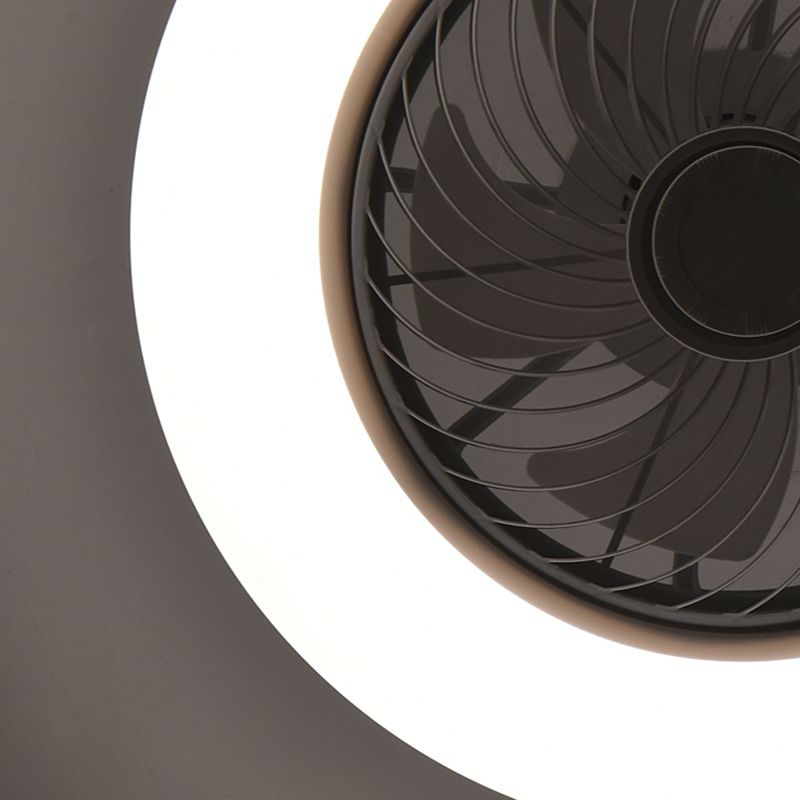 Acryl weiße LED -Deckenventilatoren im modernen prägnanten Stil Eisen kreisförmiger Flush -Mount für Schlafzimmer
