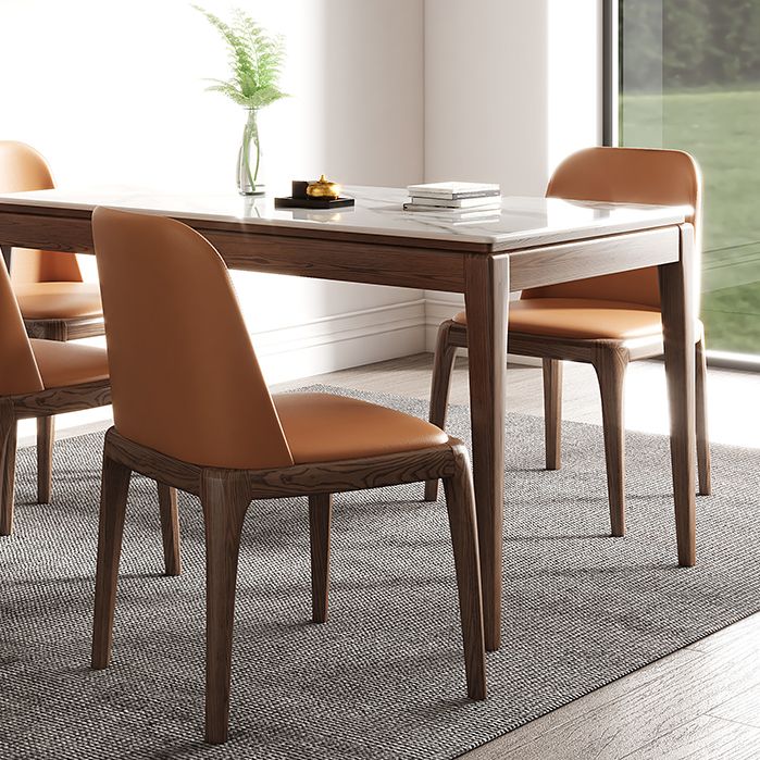 Rechthoek gesinterde steen witte eettafel Vintage 4 poten tafel voor eetkamer