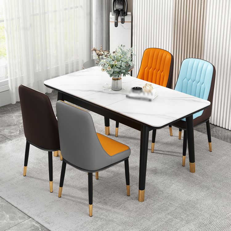 Silla auxiliar escandinava para el hogar, silla de comedor tapizada de Metal con respaldo Parsons