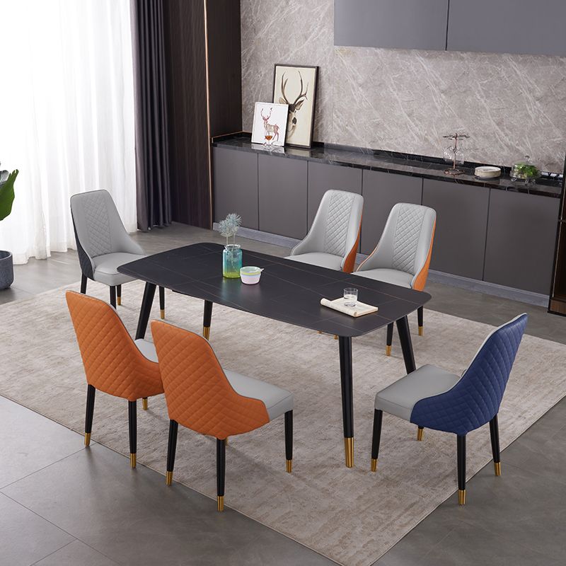 Silla de metal estilo escandinavo Silla Parsons de comedor de cocina (juego de 2)