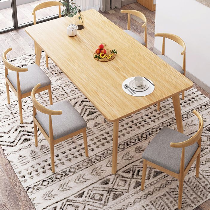 Minimalist Rectangle Shape Standard Dining Set MDF Kitchen Dining Set with 4 Legs Base