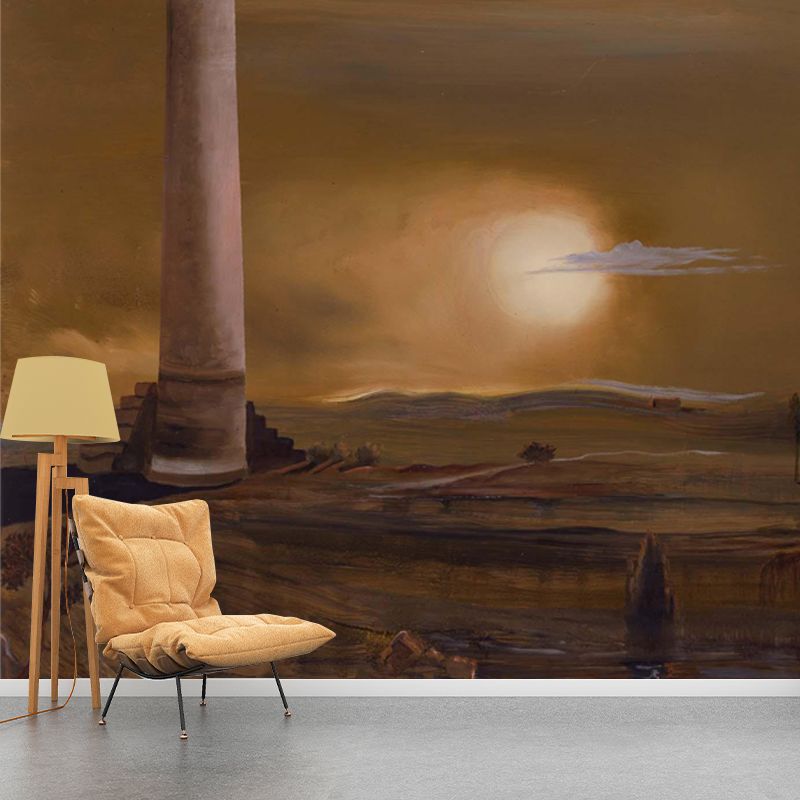 Salvador Dali the Towers Mural Surrealist Non-Woven Material Wall Covering in Brown