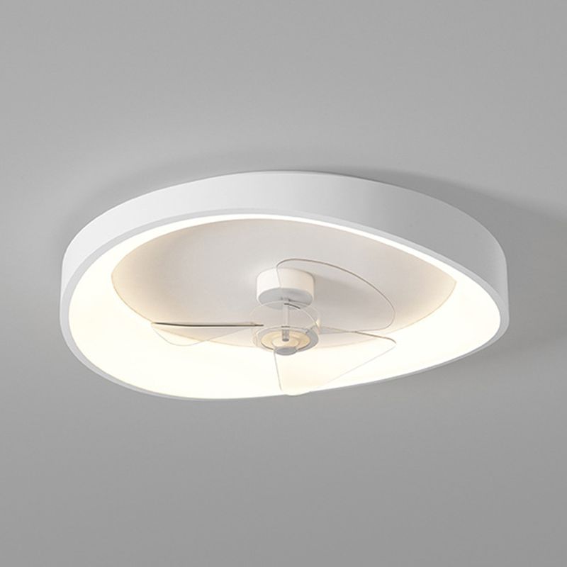 1 - Light LED Fan Light in Matte White Metal Ceiling Fan Fixture