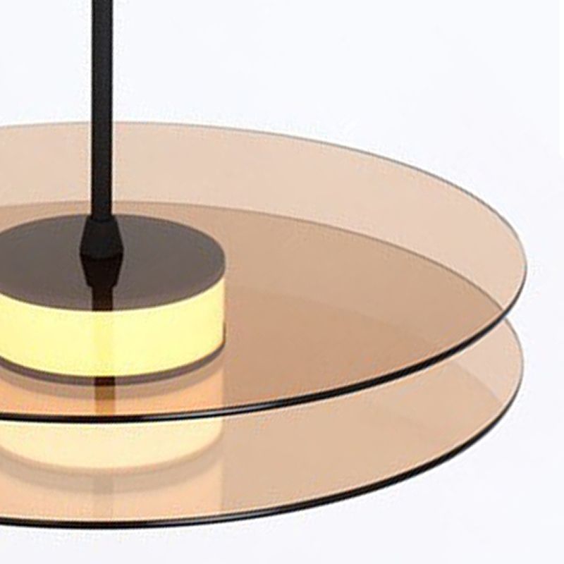 Modern Style LED Pendant Light 1 Light Round Glass Hanging Light for Dinning Room