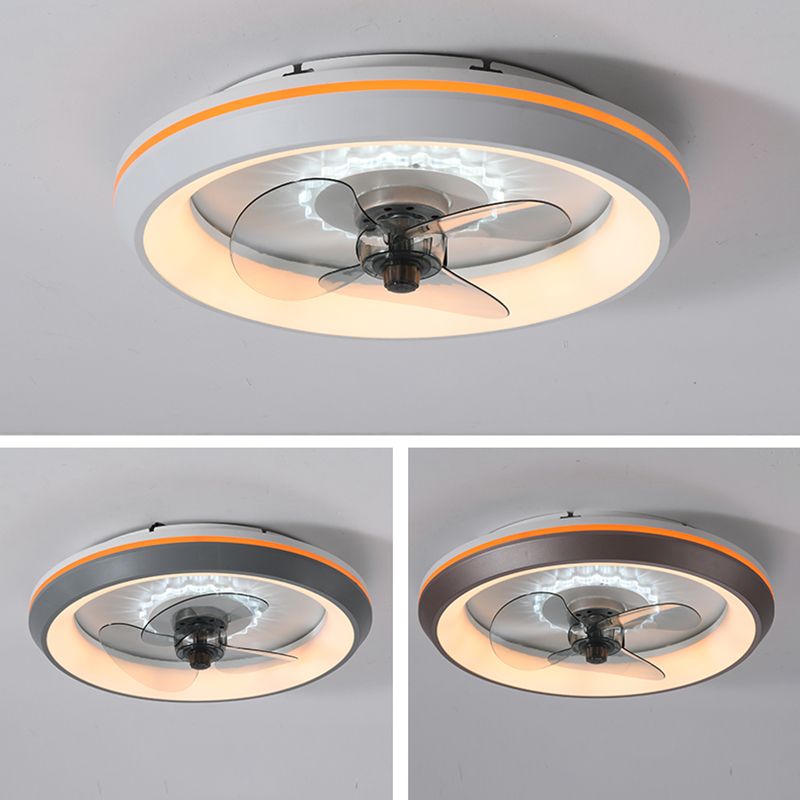 Moderne minimalistische LED -Deckenventilatoren Aluminium kreisförmige Deckenleuchte mit Acrylschatten