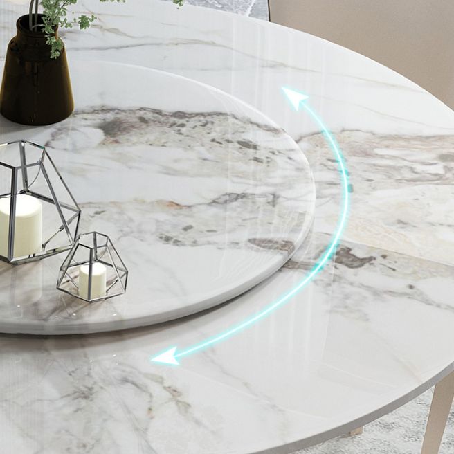 1/4/5/7 Pieces Stainless Steel Dining Table Set with Sintered Stone Top Modern Dinette Set