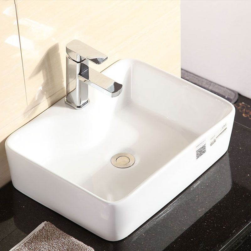 Vitreous China Vessel Lavatory Sink Contemporary Vessel Bathroom Sink