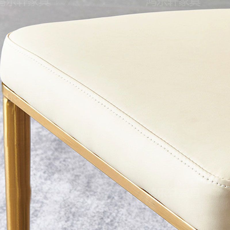 Contemporary Faux Leather Dining Chair Parsons Side Chair in White