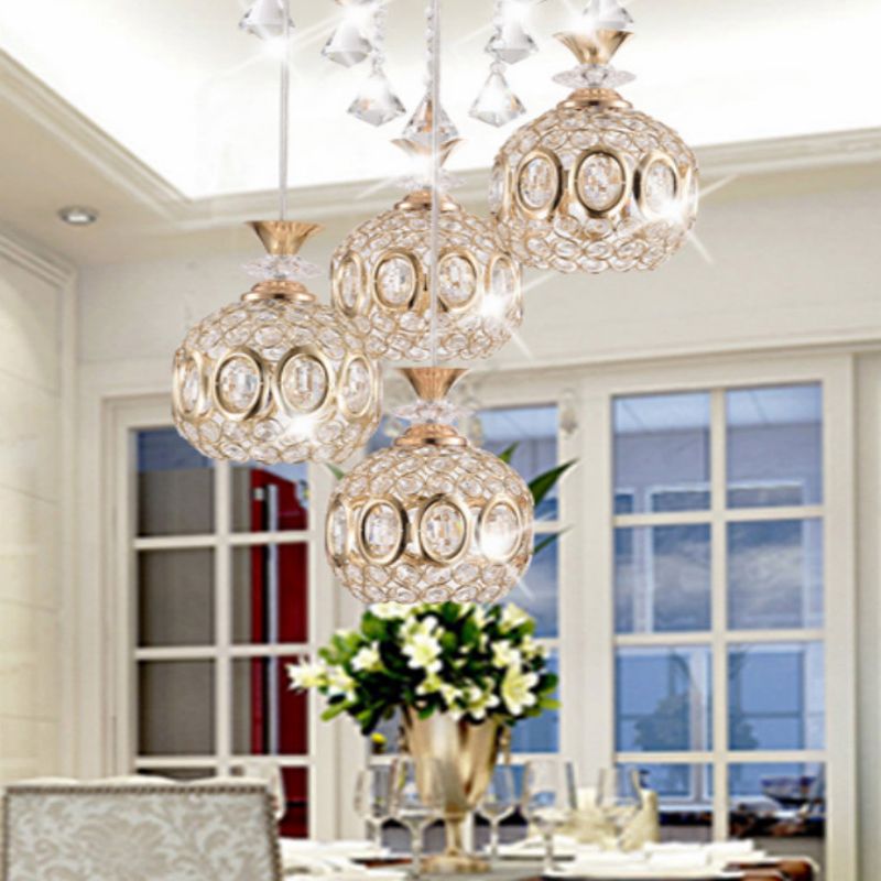 Globe hanglamp lamp armatuur moderne kristallen multi -light hangende lamp voor eetkamer