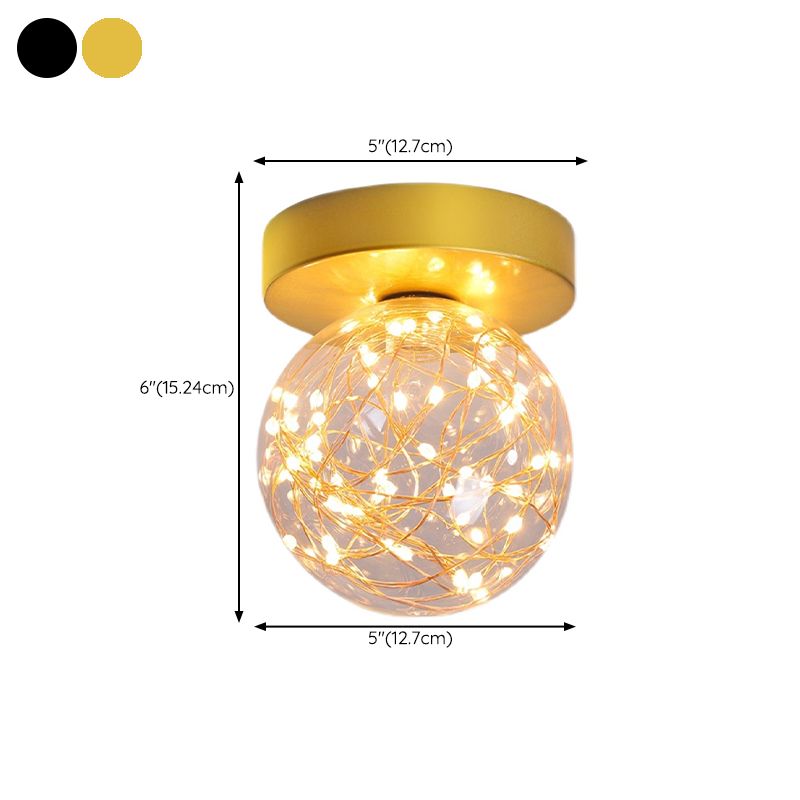 Modernism Flush Mount Ceiling Light Glass Flush Light for Corridor