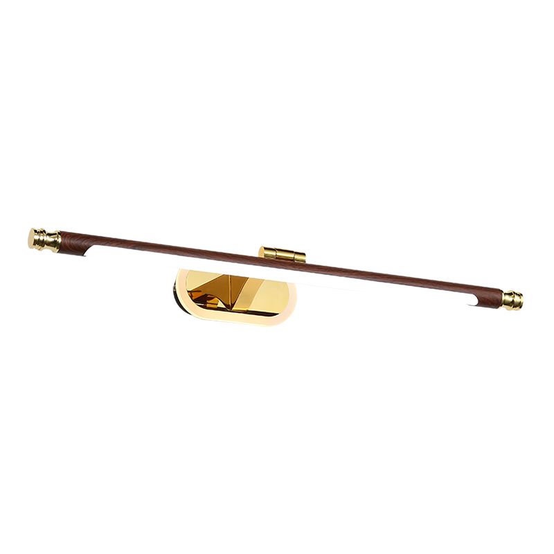 1-Light Metal Wall Lighting Modern Style Linear Mirror Wall Mounted Light in Brown