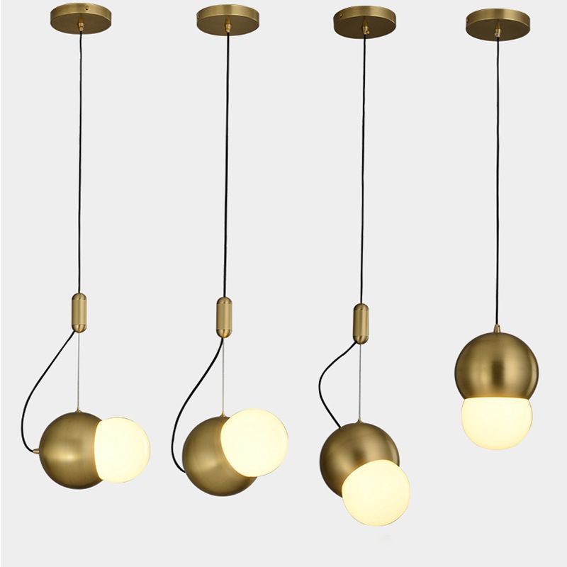 Messing kleine hanglampverlichting postmodern metalen ophanging licht voor woonkamer