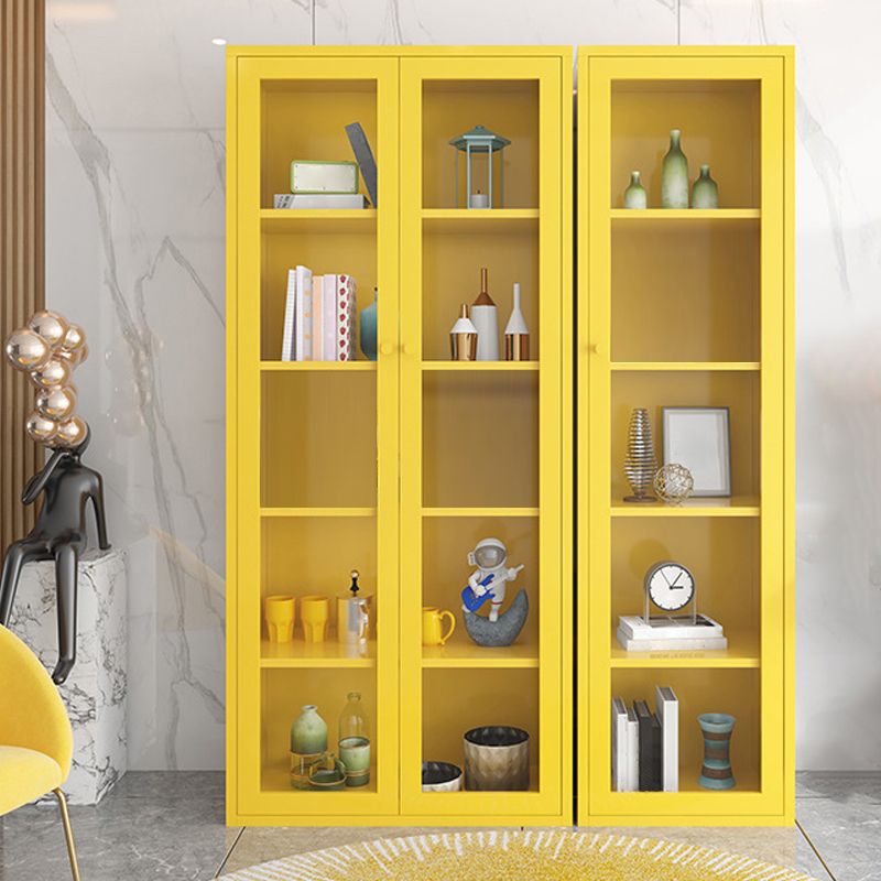Contemporary Metal Bookshelf with Doors, Bookshelf for Any Room