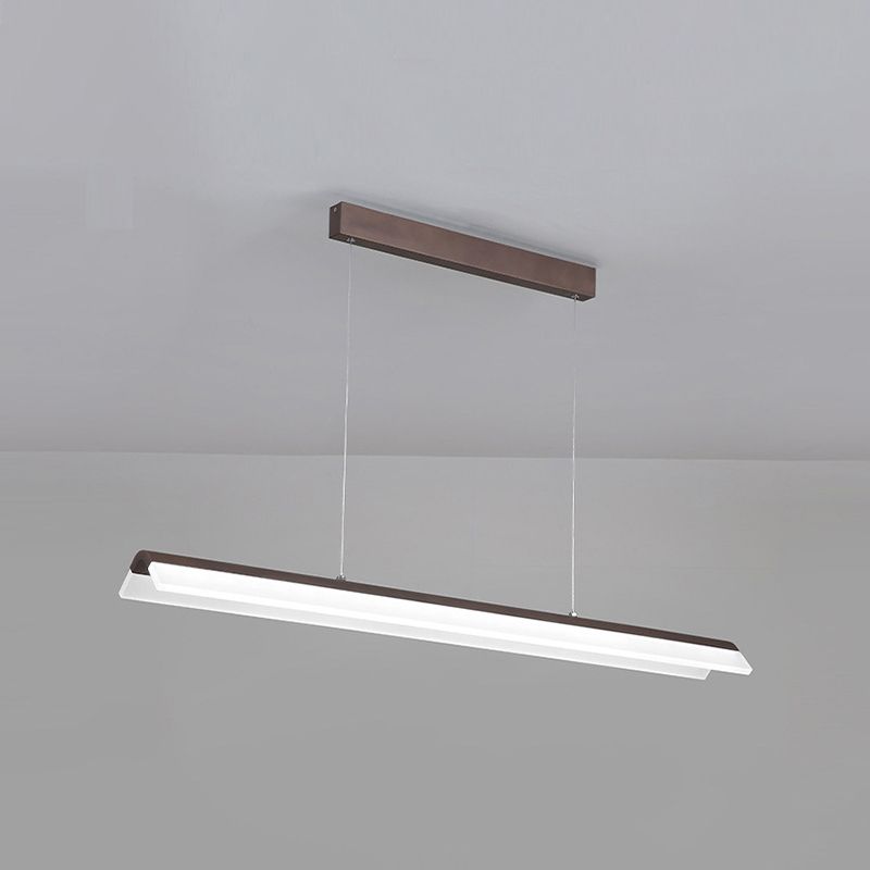 Éclairage de suspension en métal minimaliste en forme de bande LED Éclairage pour salle à manger