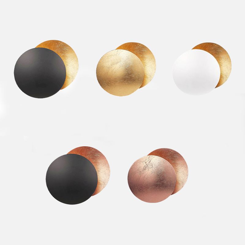 Lampade a sconde circolare in metallo moderno lampada a parete da letto da letto