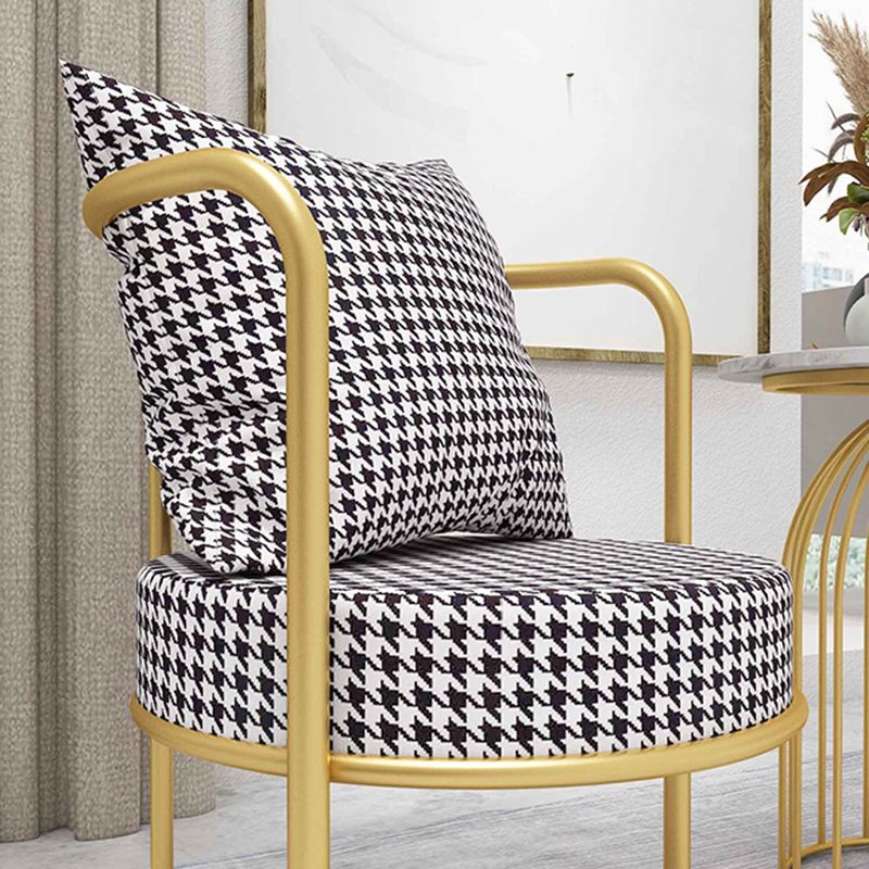 Glam Metal Dining Room Chair Open Back Dining Side Chair for Restaurant Use