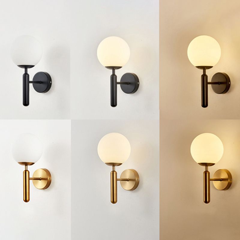 Glass Globe Shade Wall Light Fixture Nordic Style 1 Lights Wall Mount Lamp for Living Room Bedroom