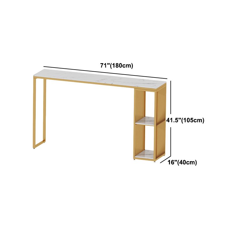 Glam1/2/3 Pieces Bar Table Set Rectangle Marble Bar Table with Bar Stool