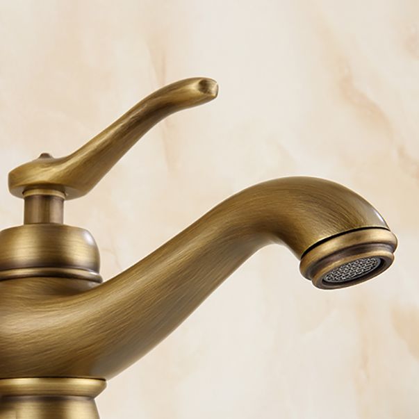 Brass Bathroom Vessel Faucet Single Lever Handle Circular Sink Faucet with Water Hose