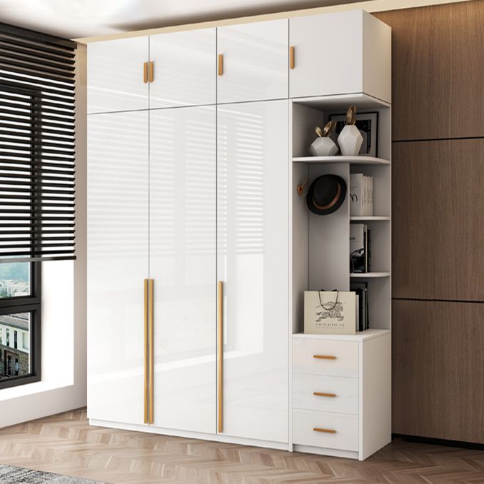 White Colour Wooden Wardrobe Soft Close Door Wardrobe Closet for Bedroom